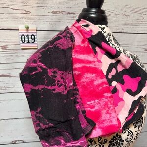 Vibrant Pink and Black Kids Leggings